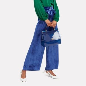 INTERMIX blue velvet size 4 pants